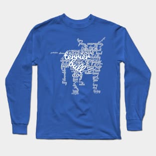 English Bull Terrier Silhouette Word Association Long Sleeve T-Shirt